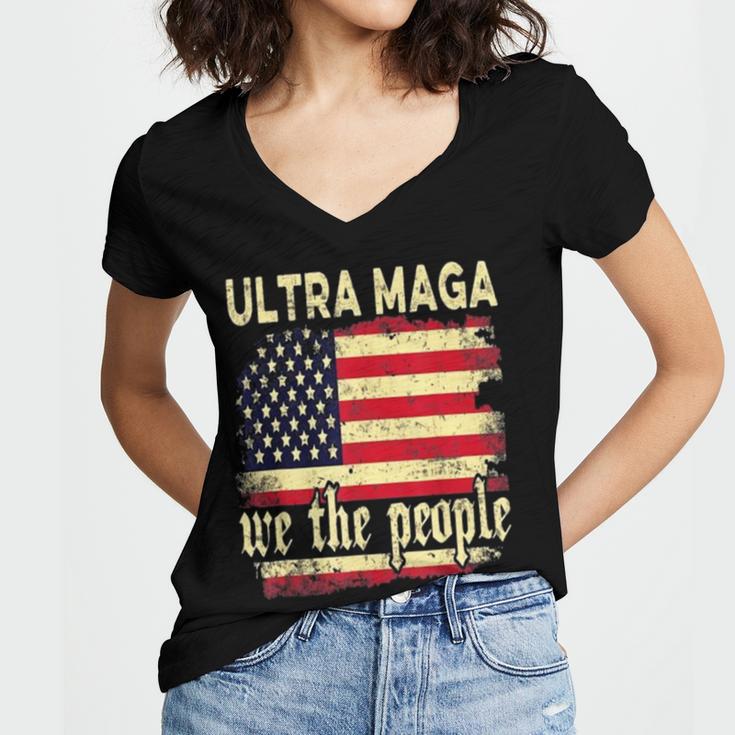 Ultra Maga We The People Vintage Women V-Neck T-Shirt