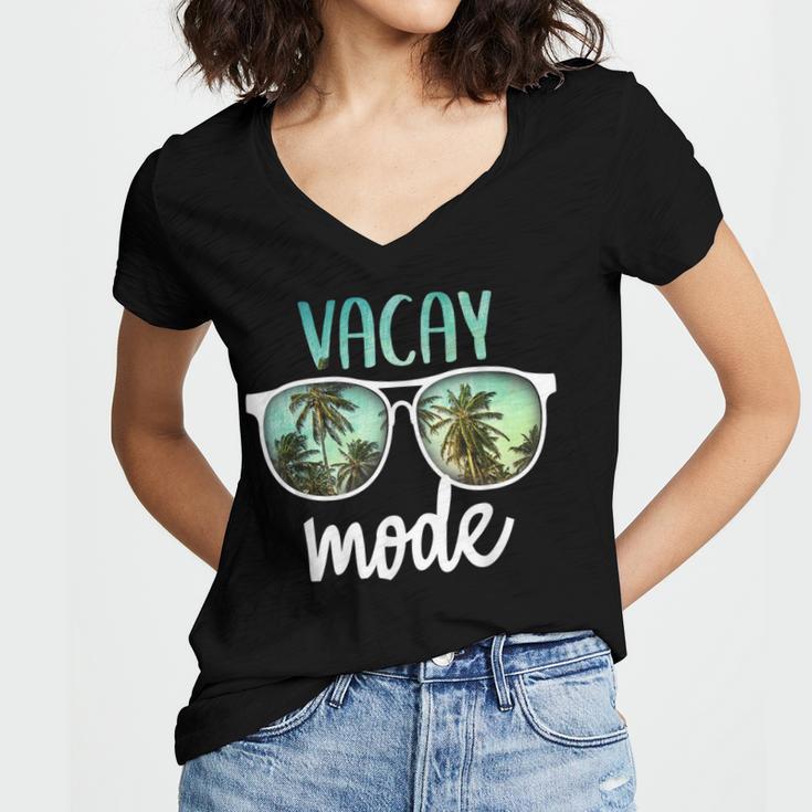 Vacay Mode Cute Vacation Summer Cruise Getaway Women V-Neck T-Shirt