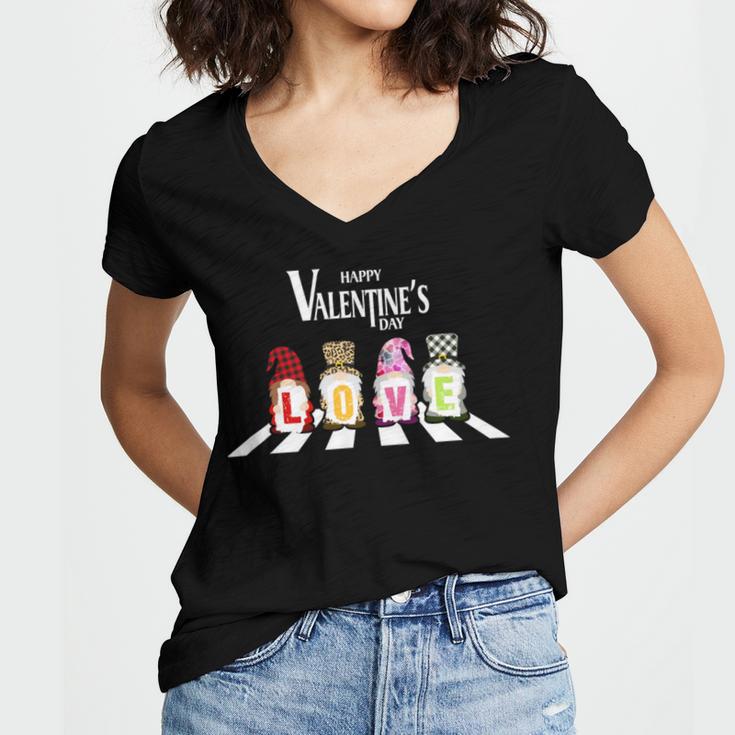 Valentinegnomecrosswalk Women V-Neck T-Shirt