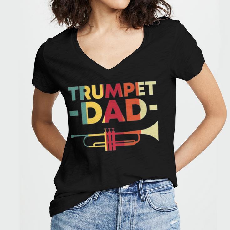 Vintage Trumpet Cool Retro Trumpet Player 159 Shirt Women V-Neck T-Shirt