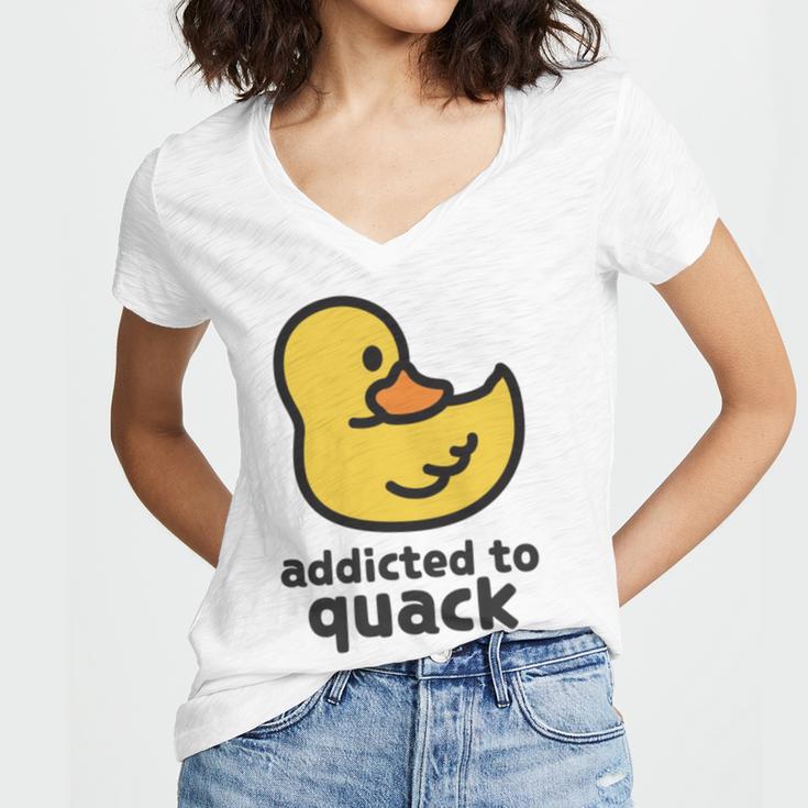 Addicted To Quack Women V-Neck T-Shirt