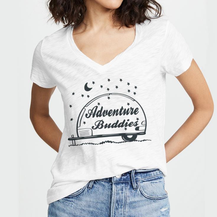 Adventure Buddies Couples Adventure Gift Travel Gift Road Trip Gift Gift For Family Travel Women V-Neck T-Shirt