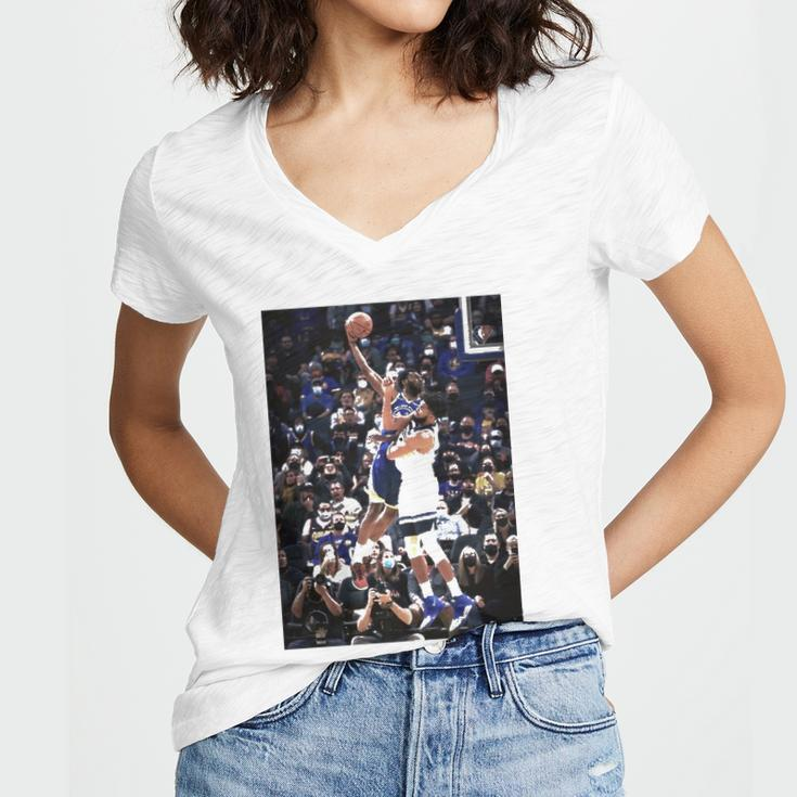 Andrew Wiggins Posterized Karl-Anthony Towns Basketball Lovers Gift Women V-Neck T-Shirt