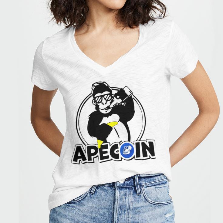 Apecoin Funny Women V-Neck T-Shirt