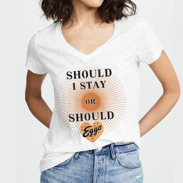 Best Seller Should I Stay Or Should Eggo Merchandise Women V-Neck T-Shirt