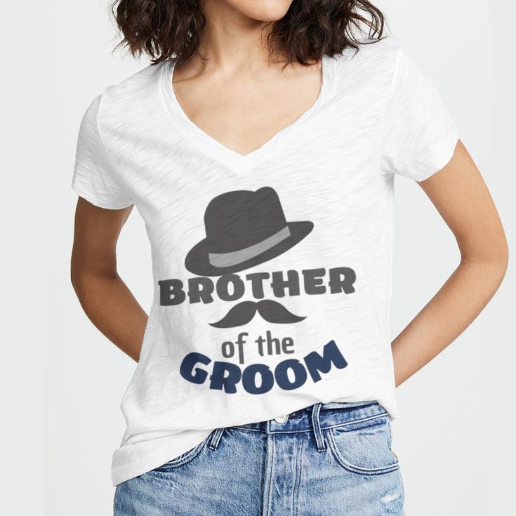 Brother Of The Groom Matching Bridal Party For Family Women V-Neck T-Shirt