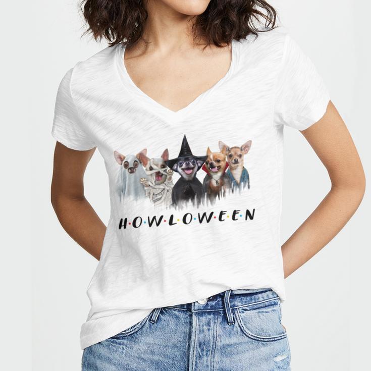 ChihuahuaShirt Chihuahua Custom Halloween Themed Funny Dog Women V-Neck T-Shirt