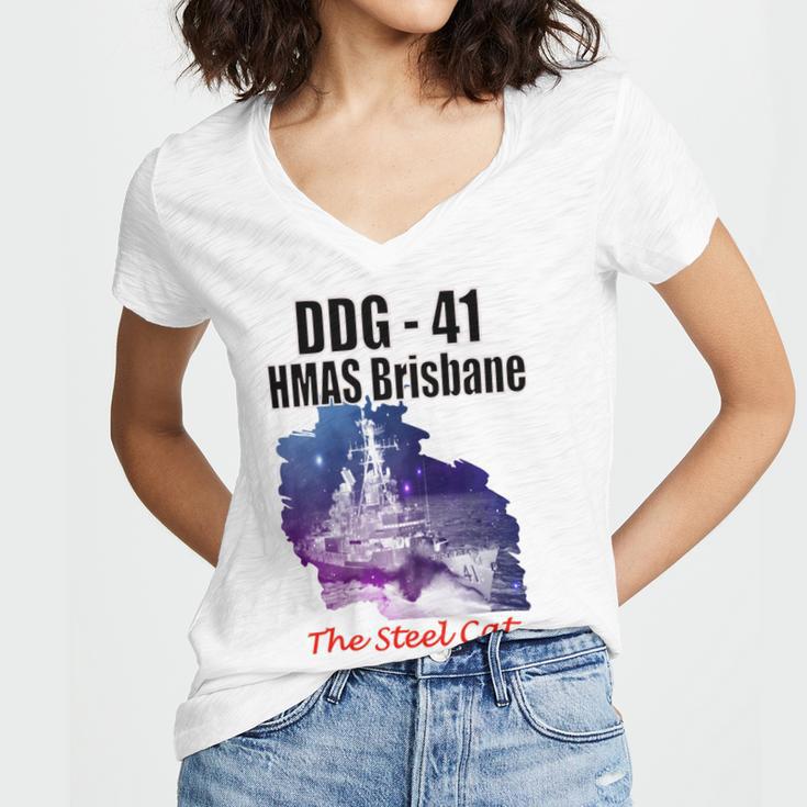 Ddg - 41 Hmas Brisbane Women V-Neck T-Shirt