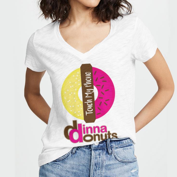 Funny Donut Donut Lover Women V-Neck T-Shirt