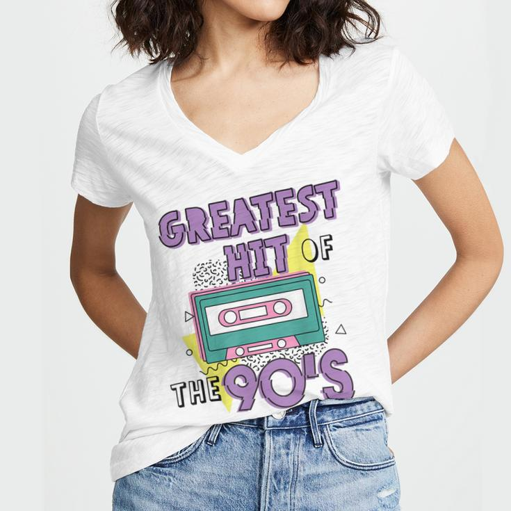 Greatest Hit Of The 90S Retro Cassette Tape Vintage Birthday Women V-Neck T-Shirt