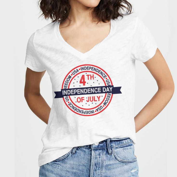 Happy 4Th Of July Usa Freedom Women V-Neck T-Shirt