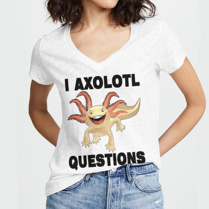 I Axlotl Questions Cute Axlotl Women V-Neck T-Shirt