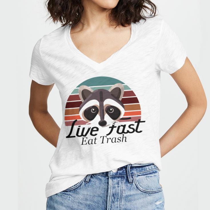 Live Fast Eat Trash 790 Shirt Women V-Neck T-Shirt