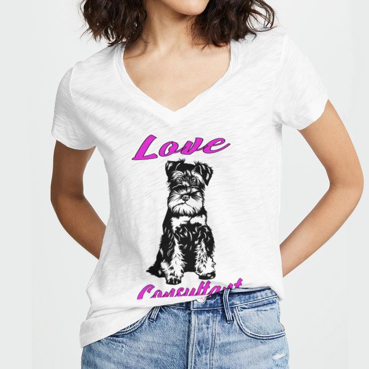 Miniature Schnauzer At Home Love Consultant Multi Tasking Dog Women V-Neck T-Shirt