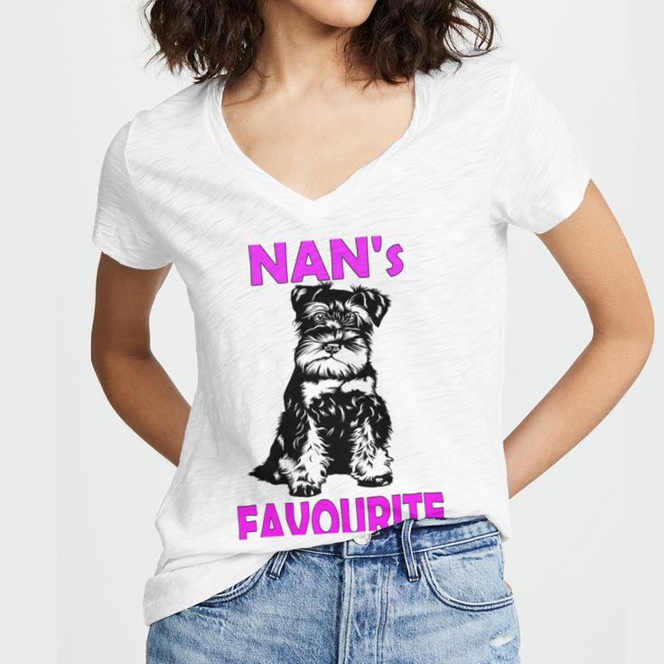 Miniature Schnauzer At Home Nans Favourite Multi Tasking Dog Women V-Neck T-Shirt