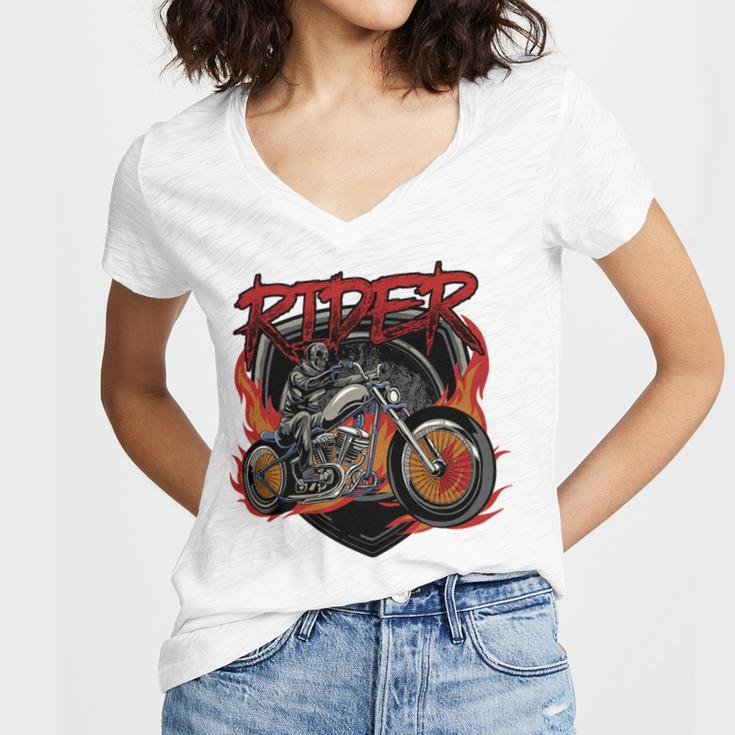 Motorcycle Halloween Costume Motorbike 497 Shirt Women V-Neck T-Shirt