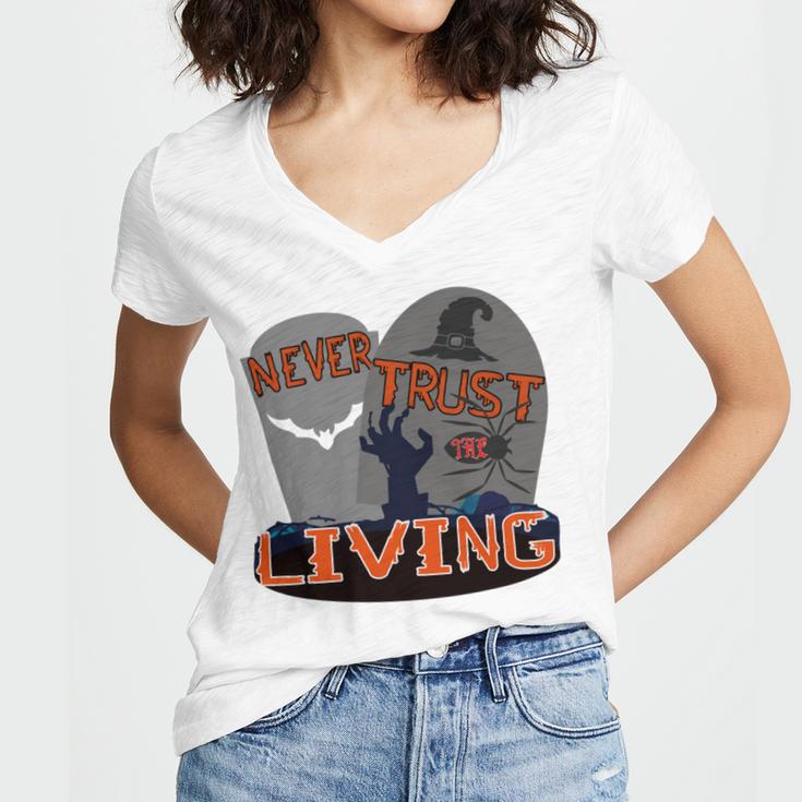 Never Trust The Living Women V-Neck T-Shirt