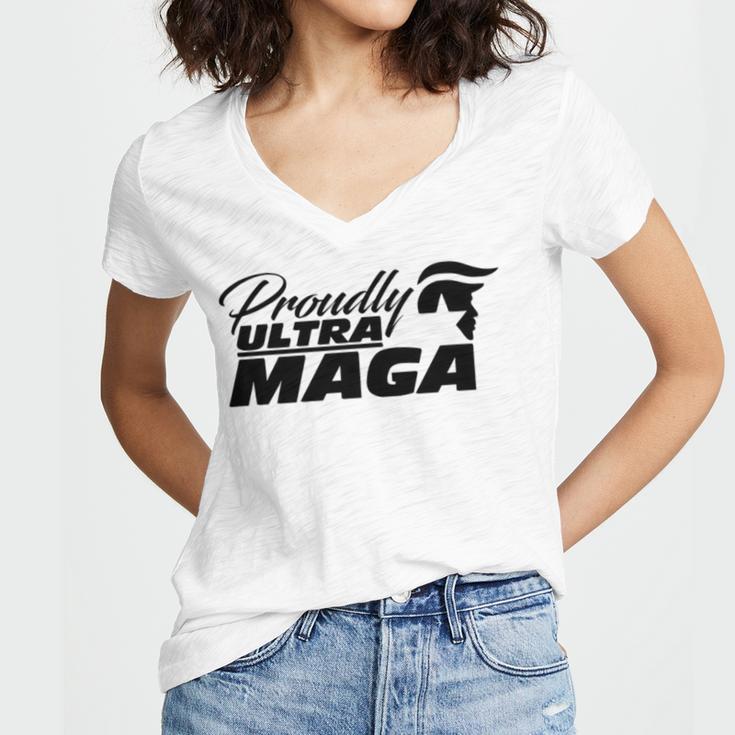 Proudly Ultra Maga Decallets Go Brandontrump Was Rightmandate Freedom Sticker Women V-Neck T-Shirt