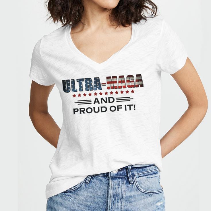 Ultra Maga And Proud Of It Antibiden Women V-Neck T-Shirt