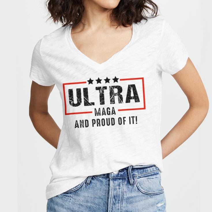 Vintage Ultra Maga And Proud Of It Women V-Neck T-Shirt