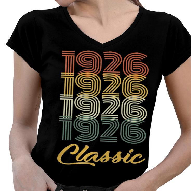 1926 Classic Birthday Women V-Neck T-Shirt