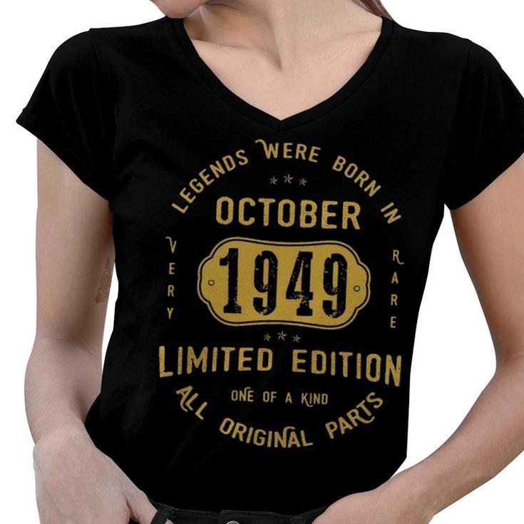 1949 October Birthday Gift   1949 October Limited Edition Women V-Neck T-Shirt