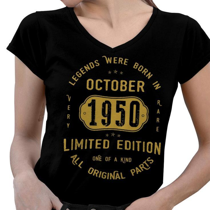 1950 October Birthday Gift   1950 October Limited Edition Women V-Neck T-Shirt