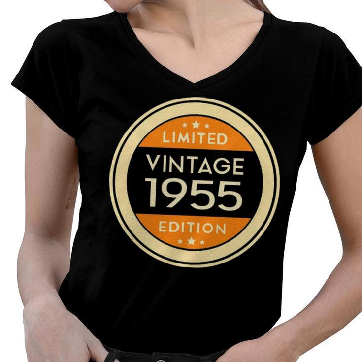 1955 Birthday   1955 Vintage Limited Edition Women V-Neck T-Shirt