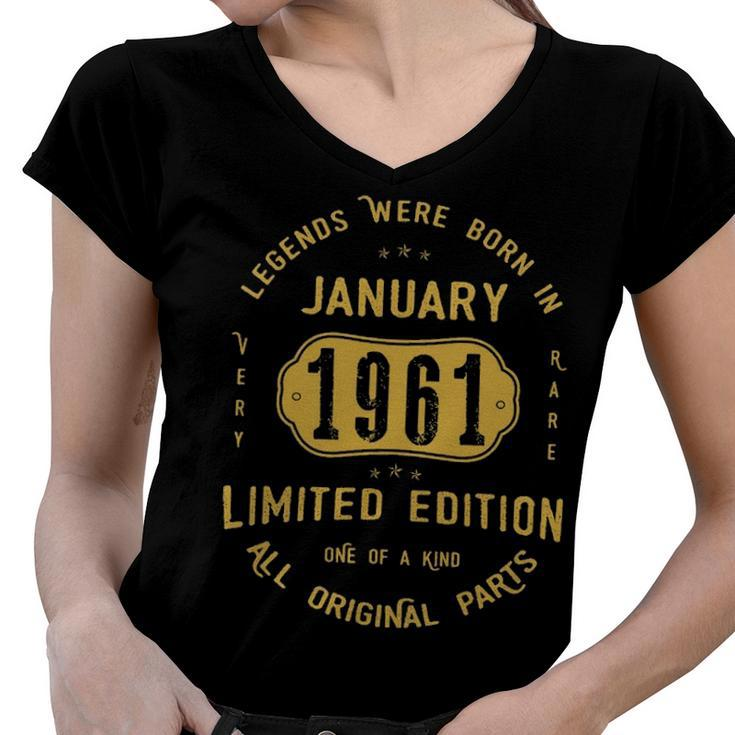 1961 January Birthday Gift   1961 January Limited Edition Women V-Neck T-Shirt