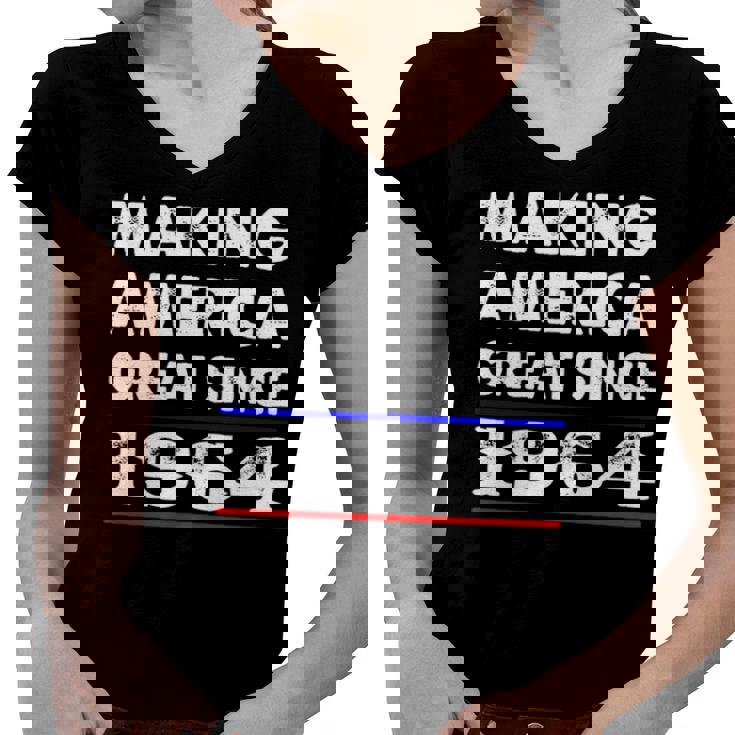 1964 Birthday   Making America Great Since 1964 Women V-Neck T-Shirt