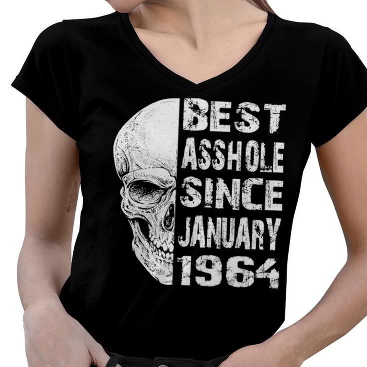 1964 January Birthday V2 Women V-Neck T-Shirt