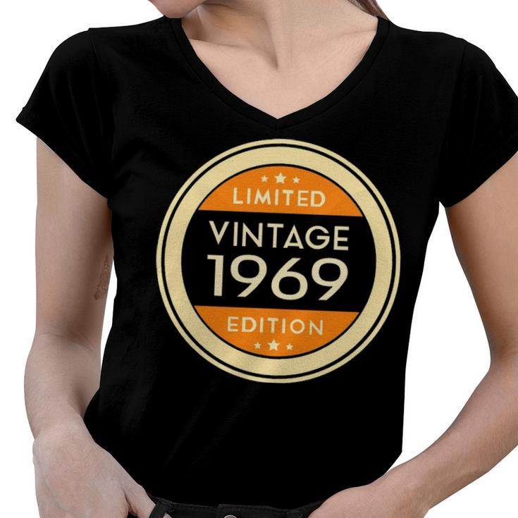 1969 Birthday   1969 Vintage Limited Edition Women V-Neck T-Shirt