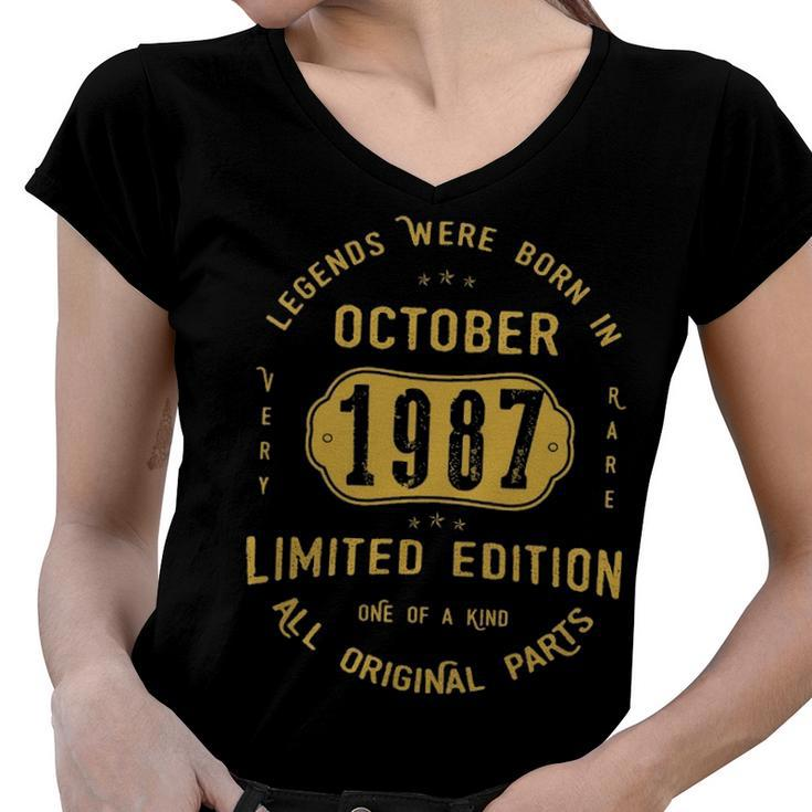 1987 October Birthday Gift   1987 October Limited Edition Women V-Neck T-Shirt