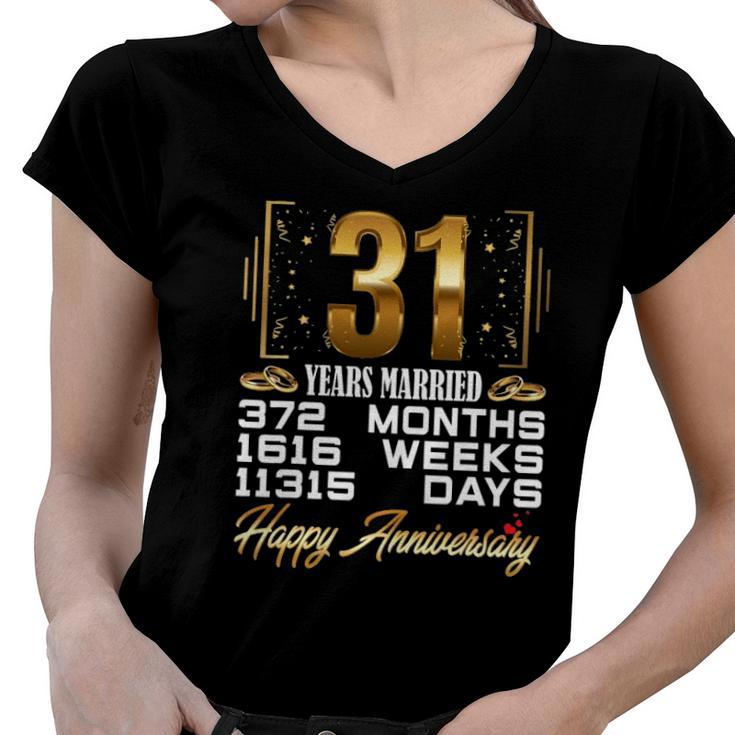 31 Years Married - Funny 31St Wedding Anniversary Women V-Neck T-Shirt