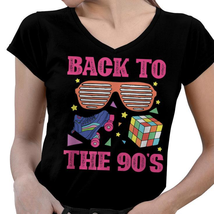 90S Nineties I Love The 1990S Back To The 90S  Women V-Neck T-Shirt