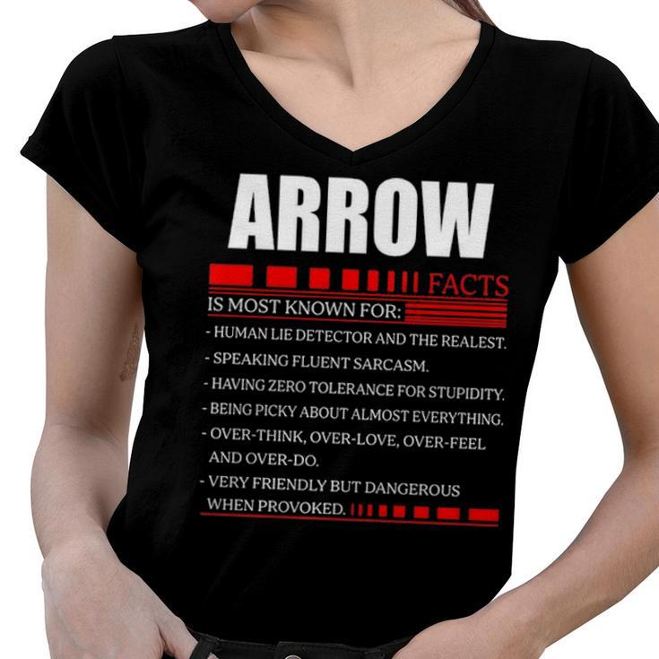 Arrow Fact Fact T Shirt Arrow Shirt  For Arrow Fact Women V-Neck T-Shirt