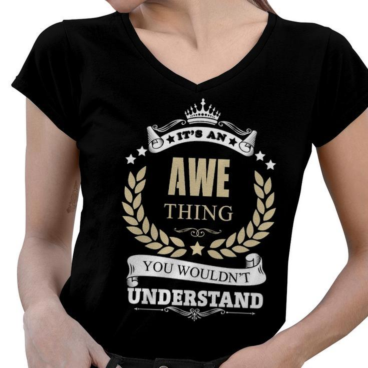 Awe Shirt Personalized Name Gifts T Shirt Name Print T Shirts Shirts With Name Awe  Women V-Neck T-Shirt