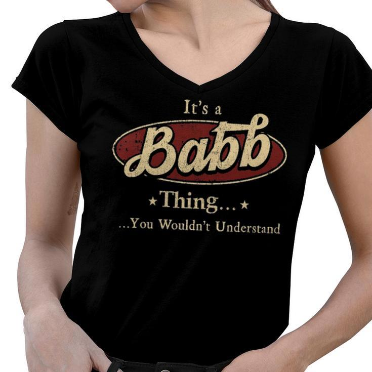 Babb Shirt Personalized Name GiftsShirt Name Print T Shirts Shirts With Names Babb Women V-Neck T-Shirt