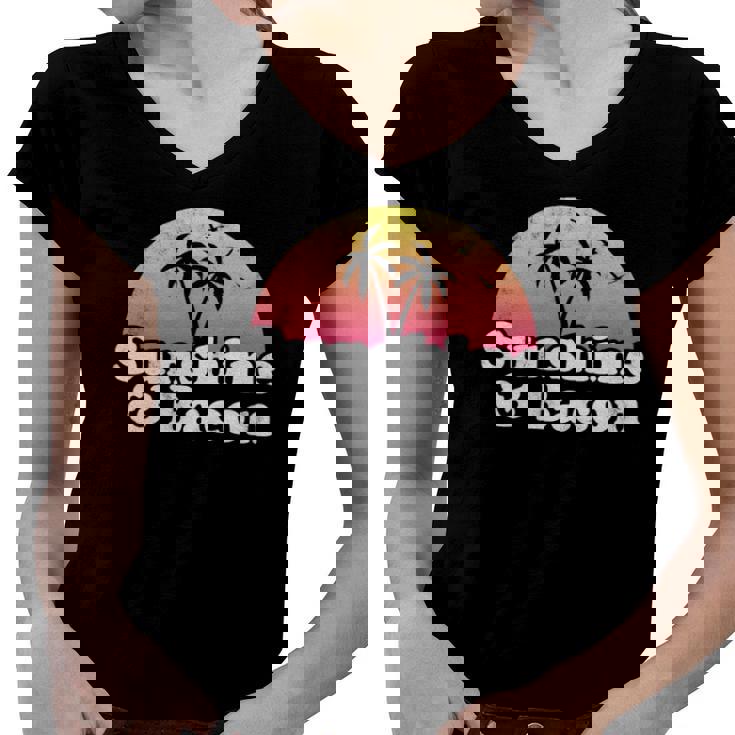 Bacon Gift - Sunshine And Bacon Women V-Neck T-Shirt