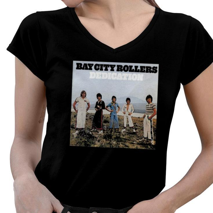 Bay City Rollers Dedication Music Band Women V-Neck T-Shirt
