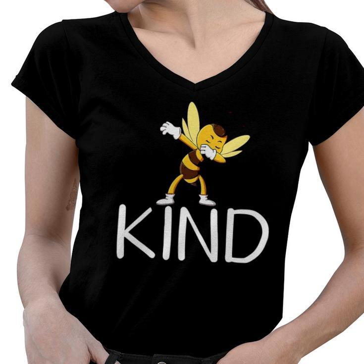 Be Kind Bee Dabbing Kindness For Men Women Kid Boy Girl Women V-Neck T-Shirt