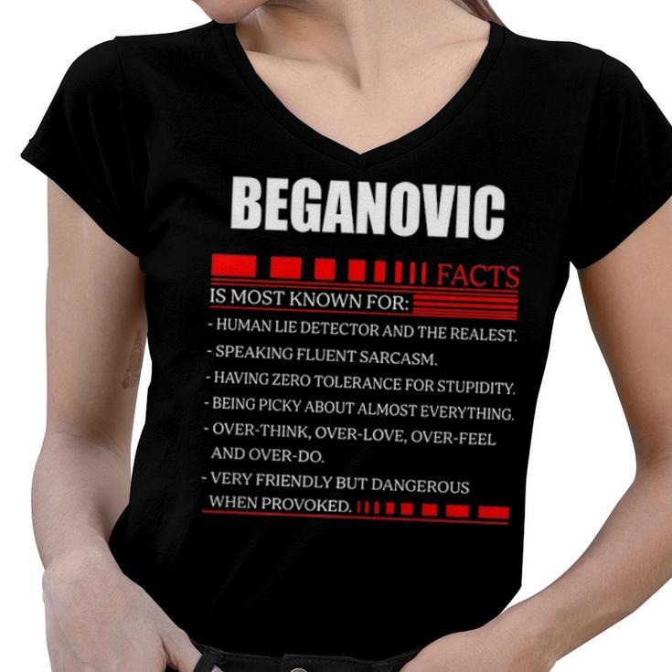 Beganovic Fact Fact T Shirt Beganovic Shirt  For Beganovic Fact Women V-Neck T-Shirt