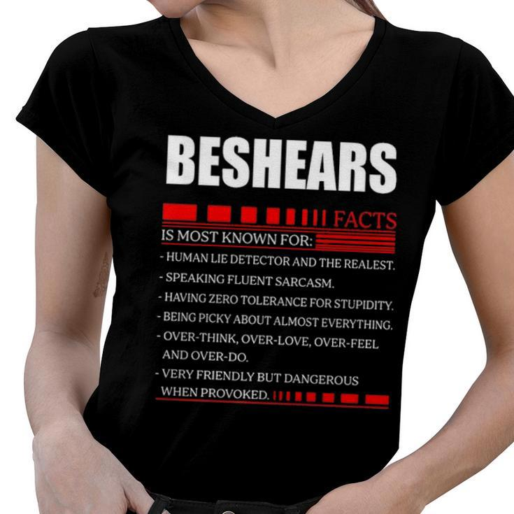 Beshears Fact Fact T Shirt Beshears Shirt  For Beshears Fact Women V-Neck T-Shirt