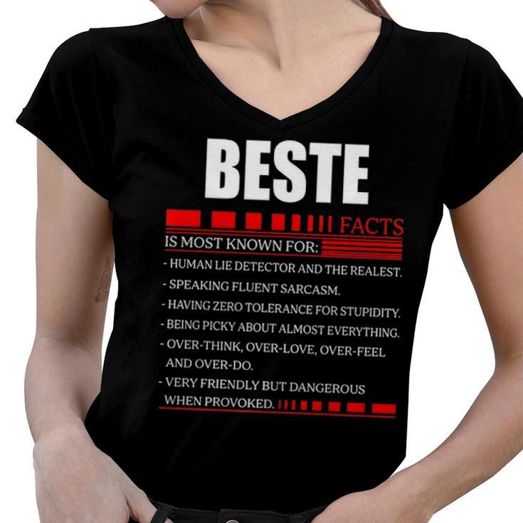 Beste Fact Fact T Shirt Beste Shirt  For Beste Fact Women V-Neck T-Shirt