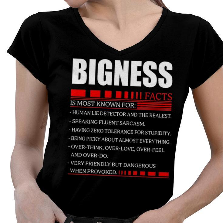 Bigness Fact Fact T Shirt Bigness Shirt  For Bigness Fact Women V-Neck T-Shirt