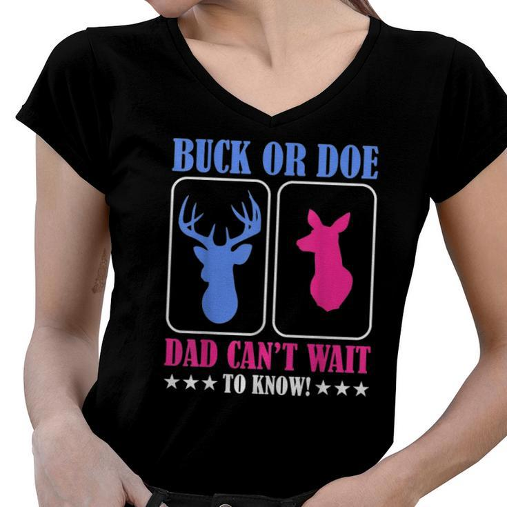 Buck Or Doe Gender Reveal Party Women V-Neck T-Shirt