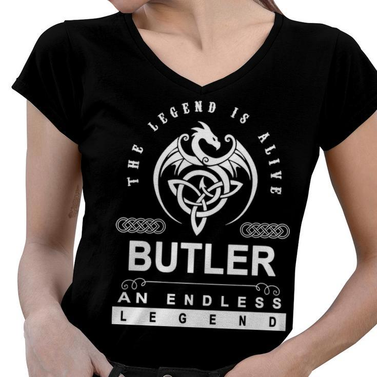 Butler Name Gift   Butler An Enless Legend Women V-Neck T-Shirt