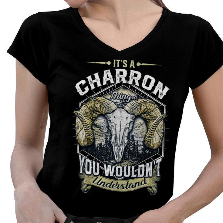 Charron Name Shirt Charron Family Name V3 Women V-Neck T-Shirt