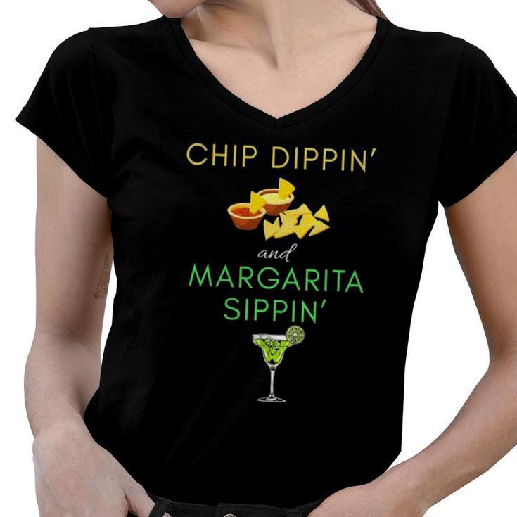 Chip Dippin And Margarita Sippin Cinco De Mayo Women V-Neck T-Shirt