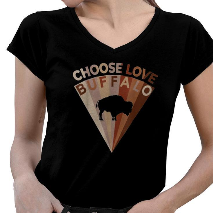 Choose Love Buffalo Pray For Buffalo Strong Women V-Neck T-Shirt